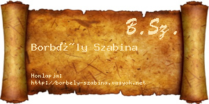 Borbély Szabina névjegykártya